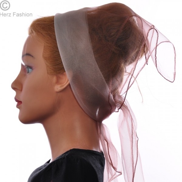 Herz fashion Nylon Tuch Zweifarbig Karamell-Weiß NT3.201