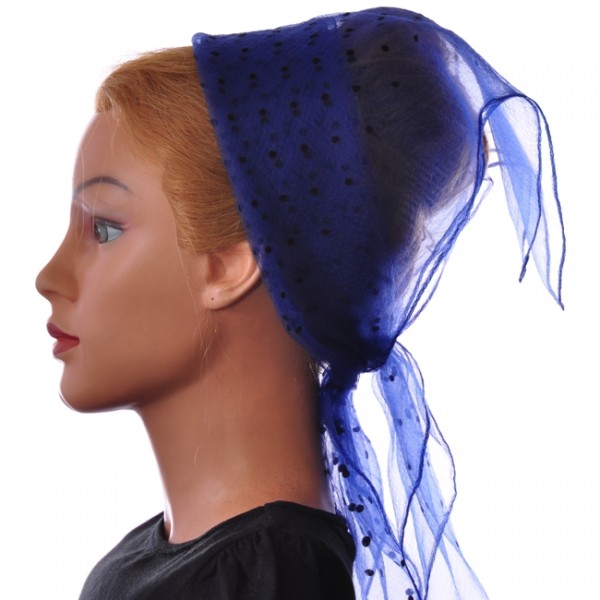 Nylon Tuch Marineblau mit kleinen Punkten