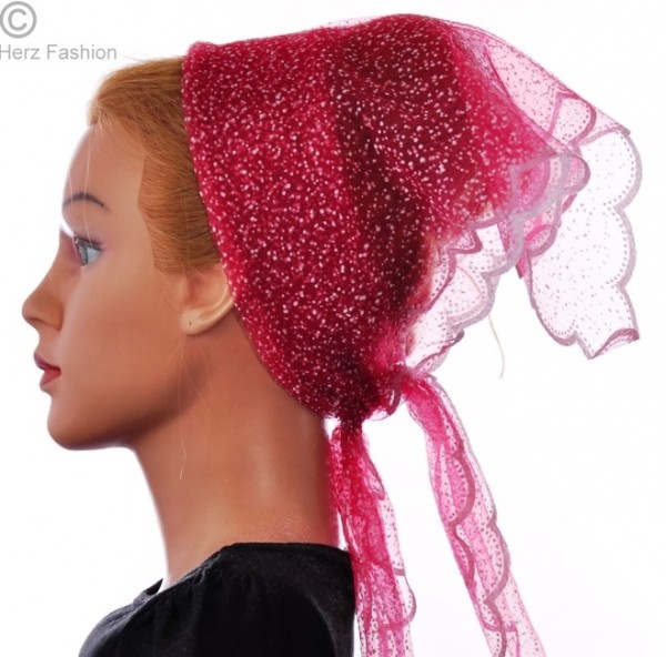 Nylon Tuch Einfarbig Bordeaux mit Schneeflockenx