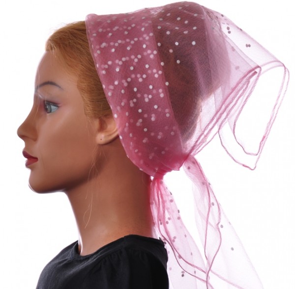 Nylon Tuch Rosa mit kleinen Punkten