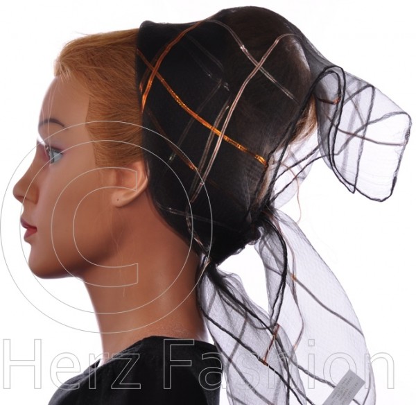 Nylon Tuch Einfarbig Antrazit mit Gold&Silber Lurex