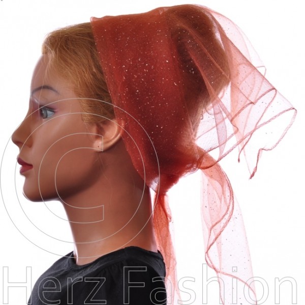 Nylon Tuch Einfarbig terrakotta mit Schneeflocken